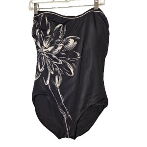 Christina Black and White Strapless Swim Suit Women's Size 16